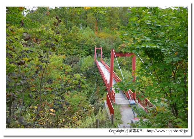 賀老高原と昇竜の橋、昇龍の橋の前から（北海道島牧村）