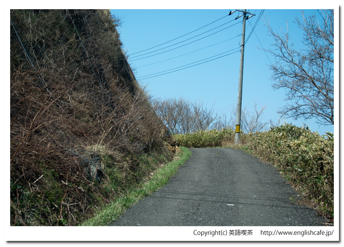 比石館跡へ（北海道檜山郡上ノ国町）