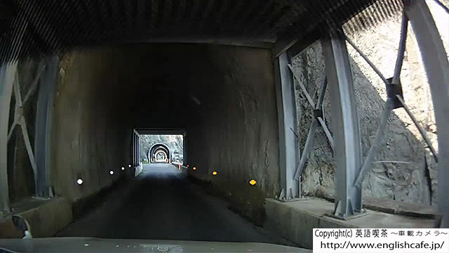 日浦洞門の４つめのトンネルの内部（北海道函館市）