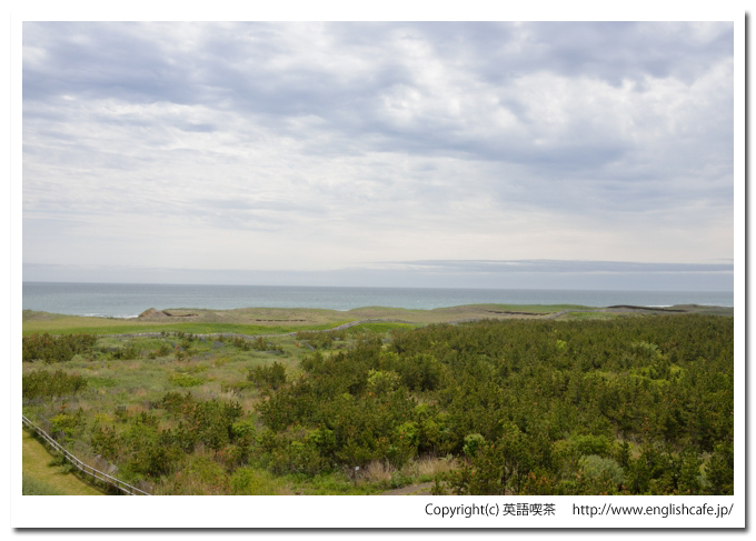 百人浜、百人浜の緑化事業展望塔からの海側の風景（北海道幌泉郡えりも町）