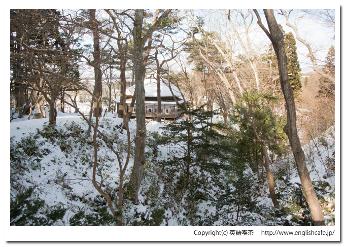 冬の見晴公園から木橋（北海道函館市）