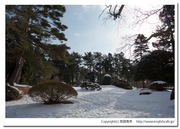 冬の見晴公園から木橋（北海道函館市）