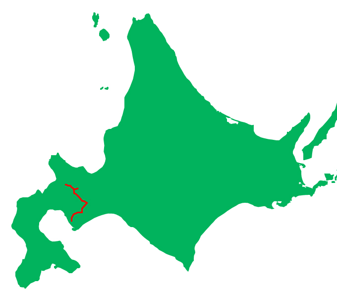 旧胆振線、胆振線跡の地図（旧胆振線）（北海道伊達市～虻田郡倶知安町）