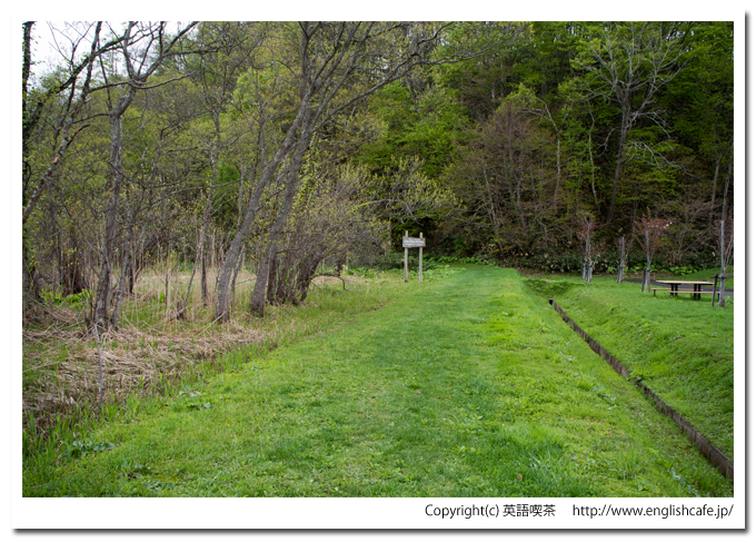 うぐい沼の散策路入口へ（北海道久遠郡せたな町）