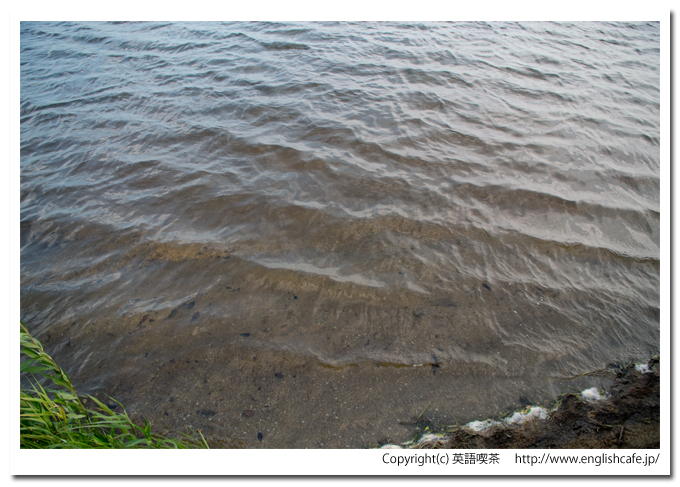 ウトナイ湖、東屋付近から見るウトナイ湖の湖面を見る（北海道苫小牧市）