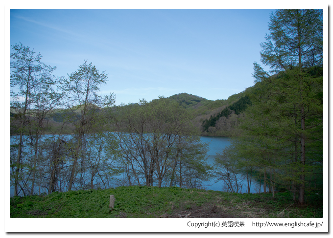 矢別ダム、堤体前のダム湖（北海道函館市）